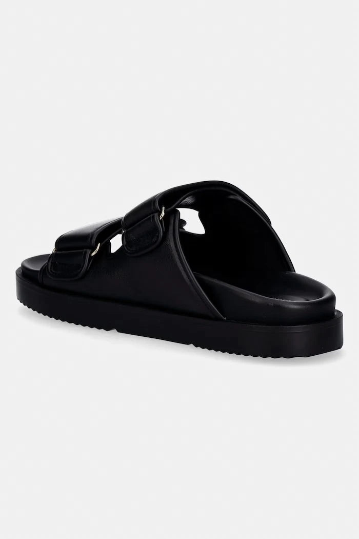 Tommy Hilfiger чехли дамски кожени DOUBLE STRAP LEATHER SANDAL