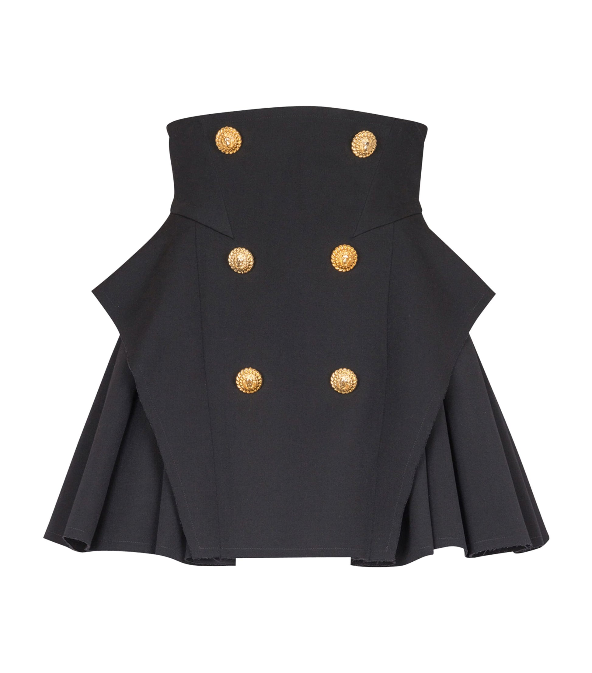 Black Wool Mini Skirt