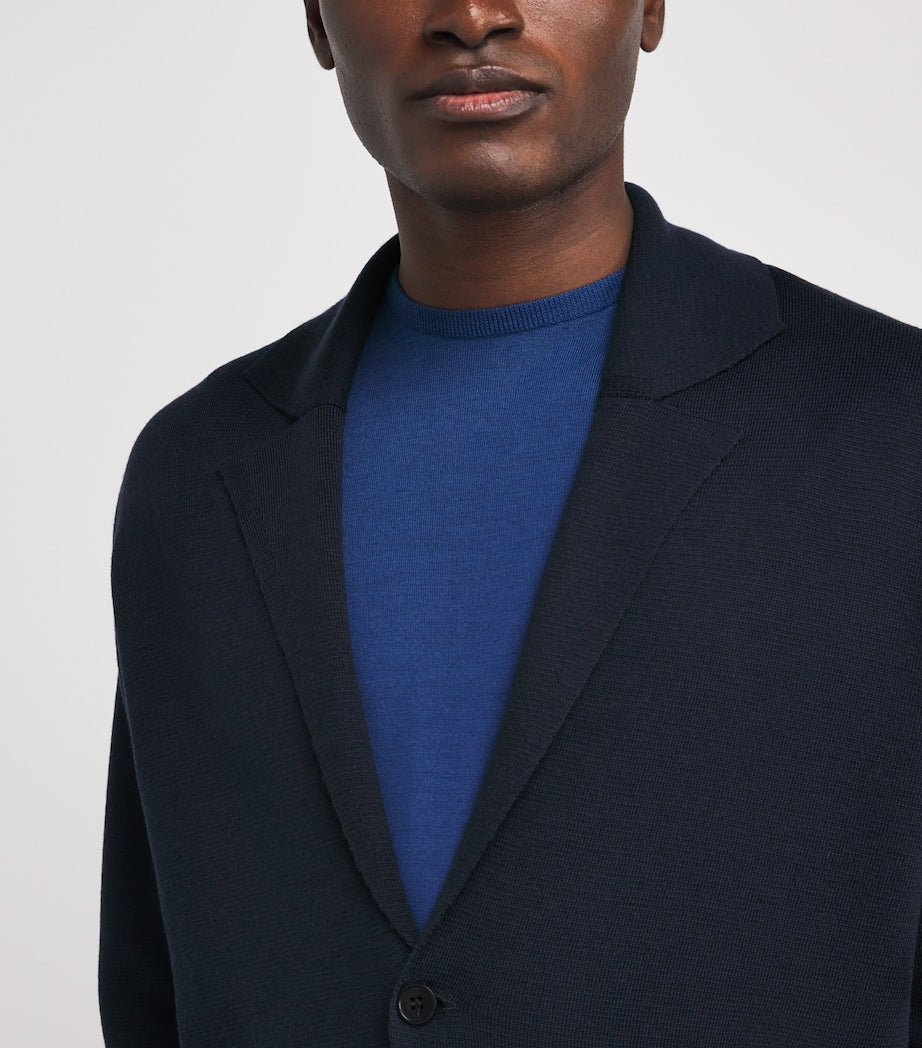 John Smedley Navy Merino Wool Autry Jacket
