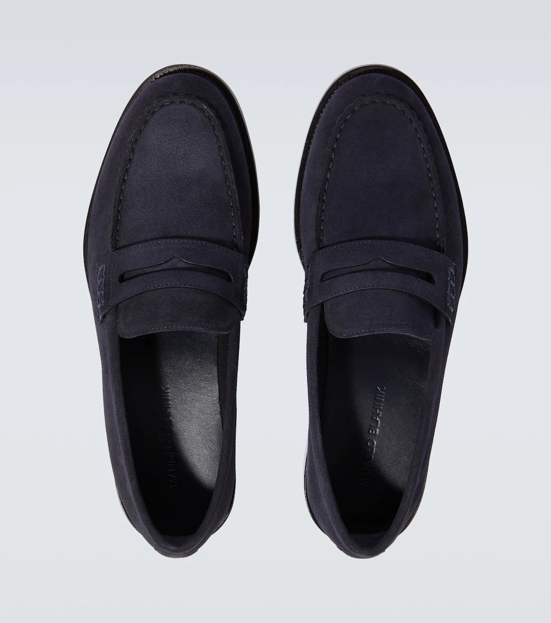 Manolo Blahnik - Perry suede penny loafers