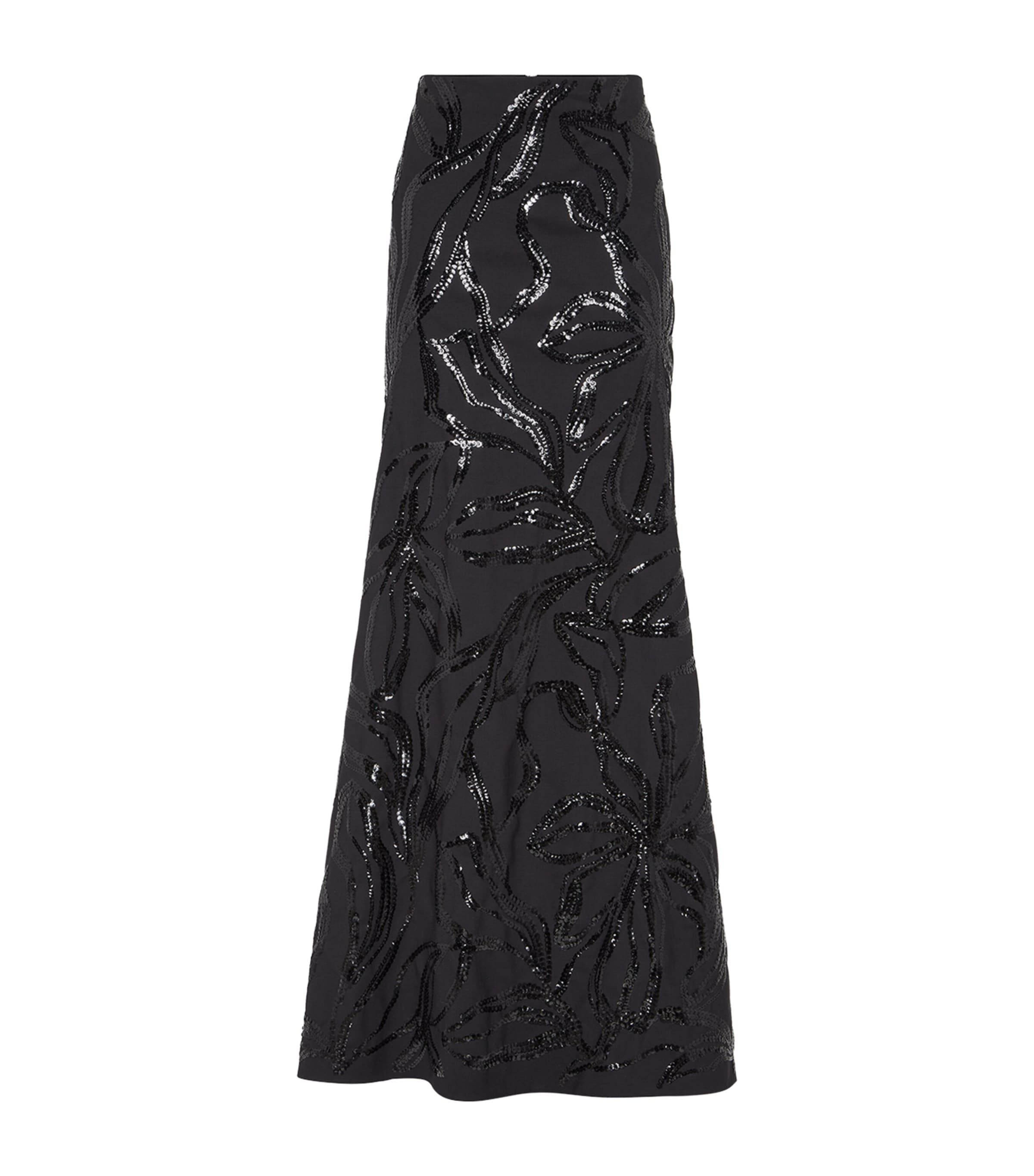 Brunello Cucinelli Black Embellished Maxi Skirt