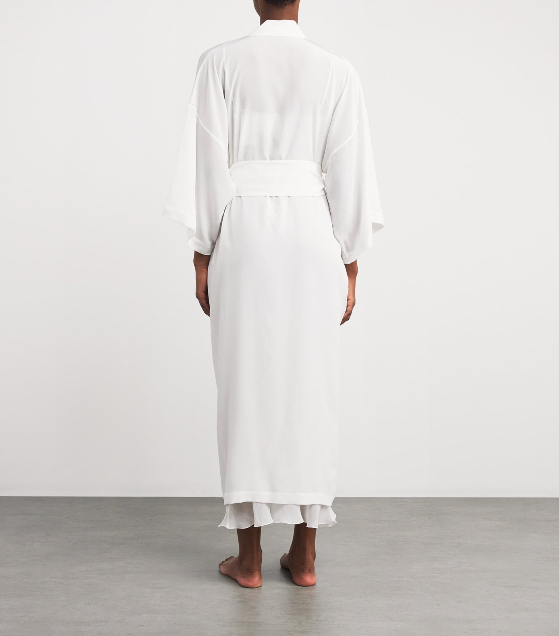 Silk Queenie Long Robe IVORY