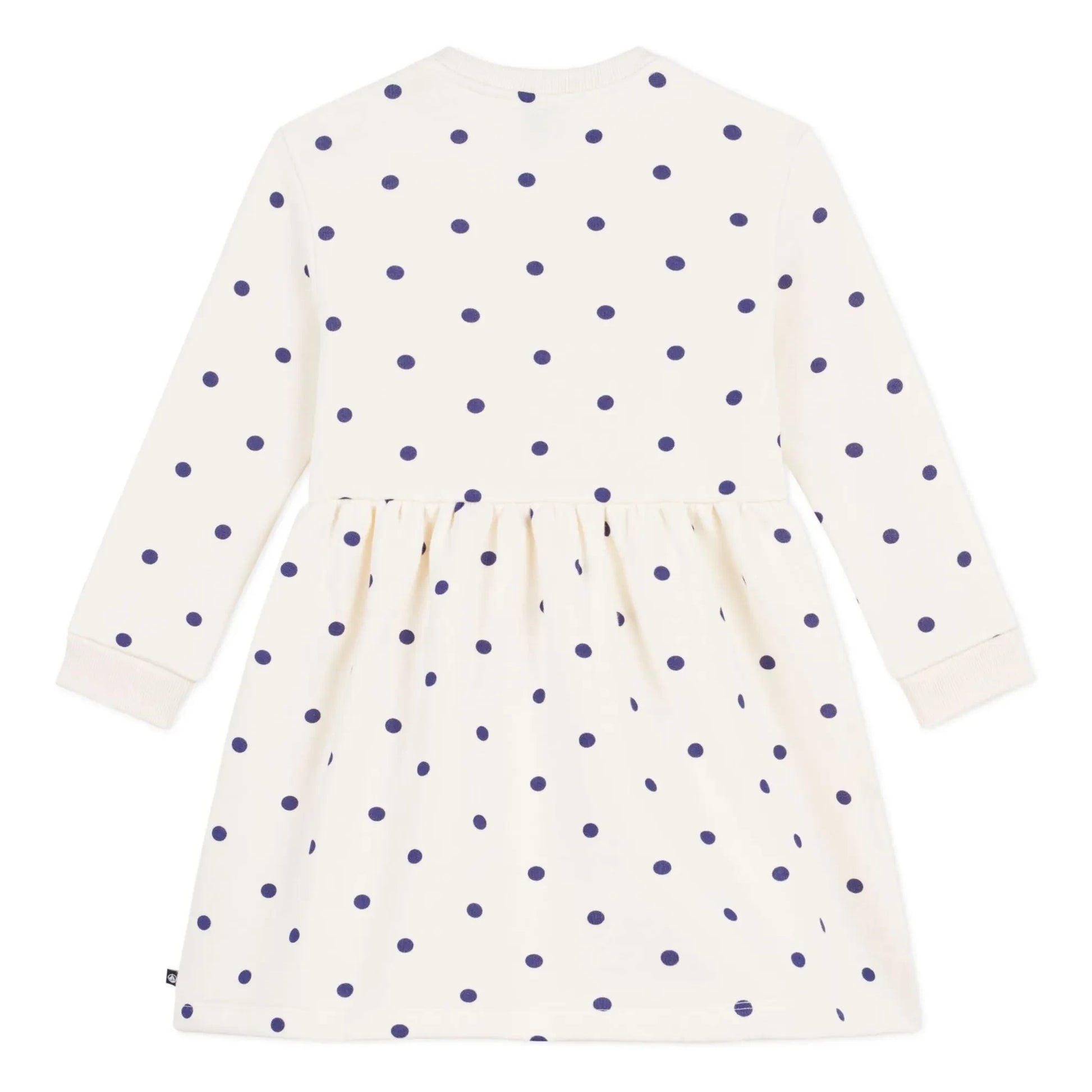 Petit Bateau - Organic Cotton Molleton Dots Dress | Ecru