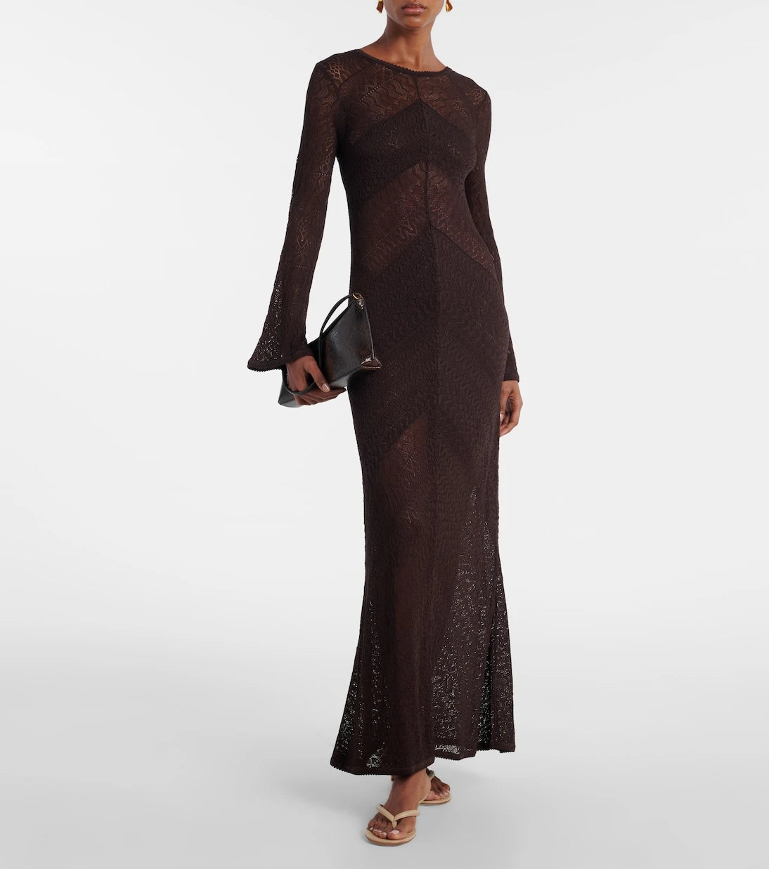 Staud - Vera knitted open-back maxi dress