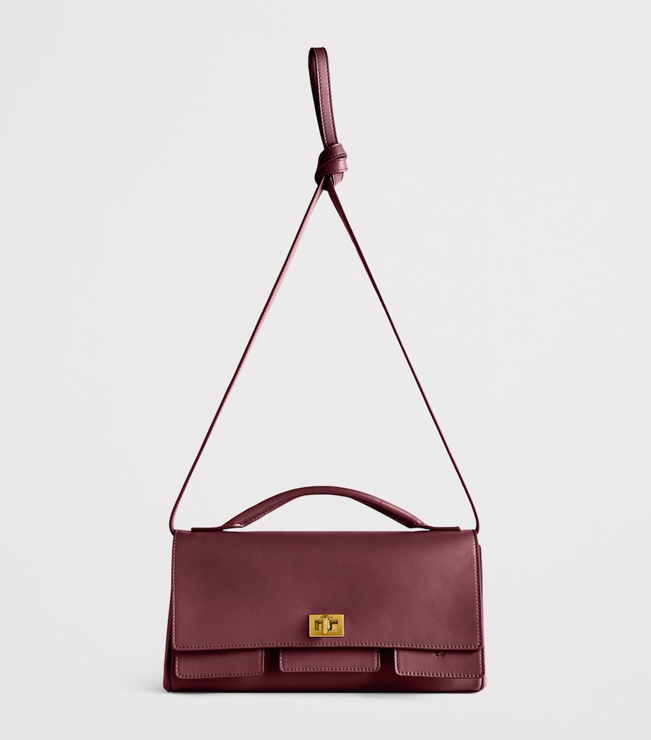 Balenciaga Red Small Calfskin Bel Air Clutch Bag