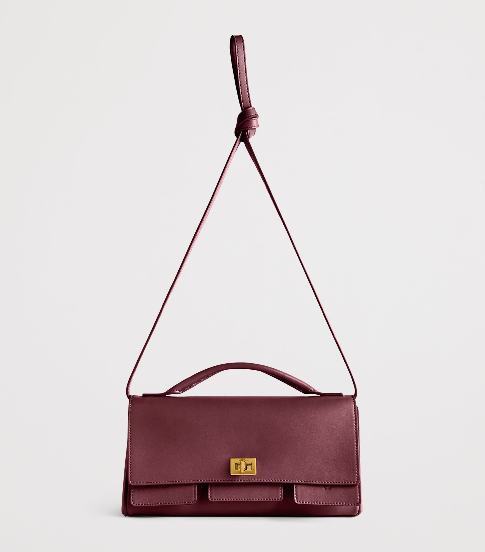 Balenciaga Red Small Calfskin Bel Air Clutch Bag