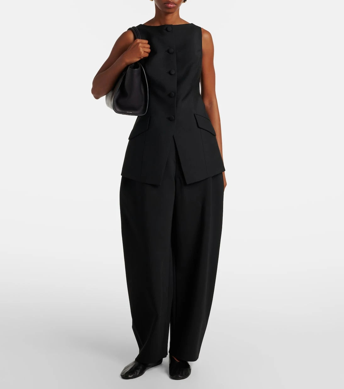 Róhe - High-rise crêpe barrel-leg pants