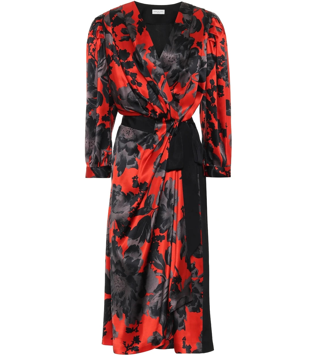 Dries Van Noten - Floral silk-satin wrap dress