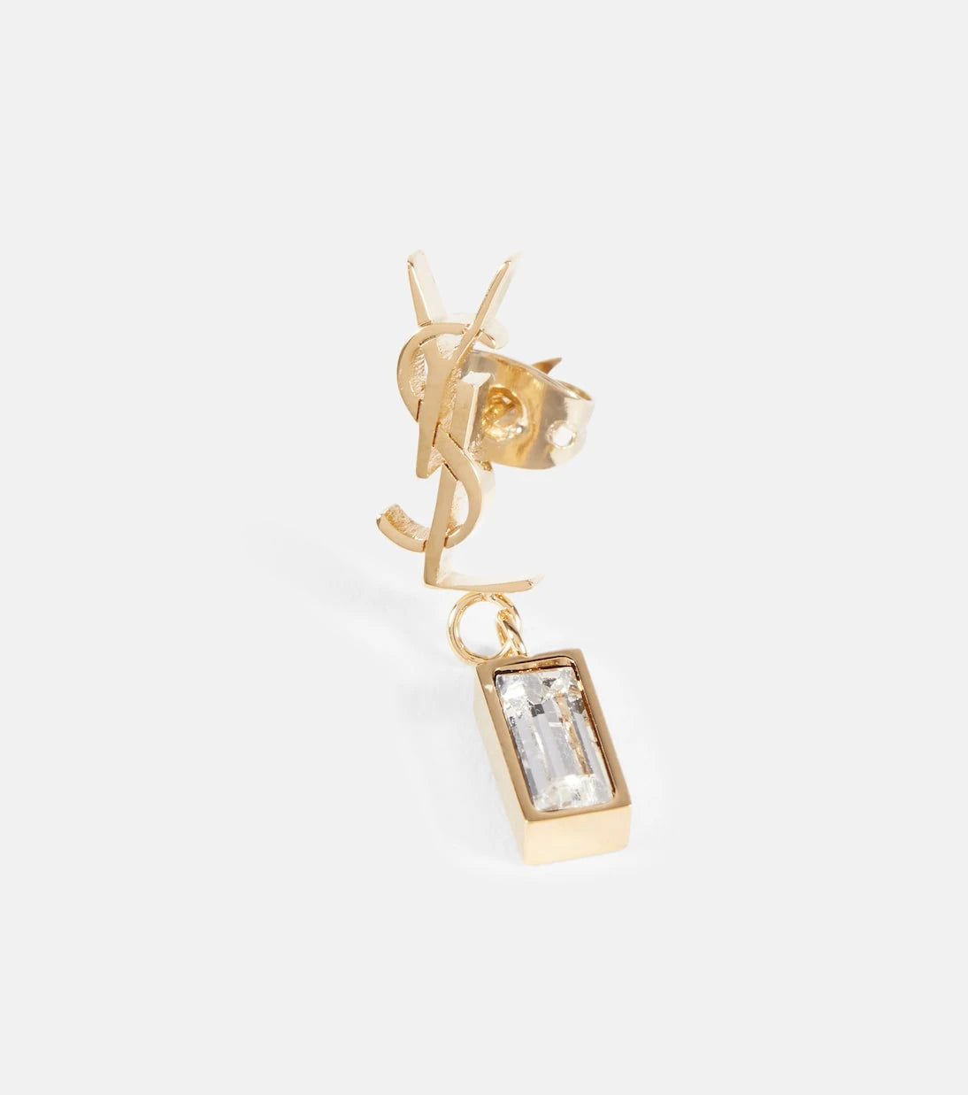 Saint Laurent - قرط واحد مزين بأحجار الراين YSL