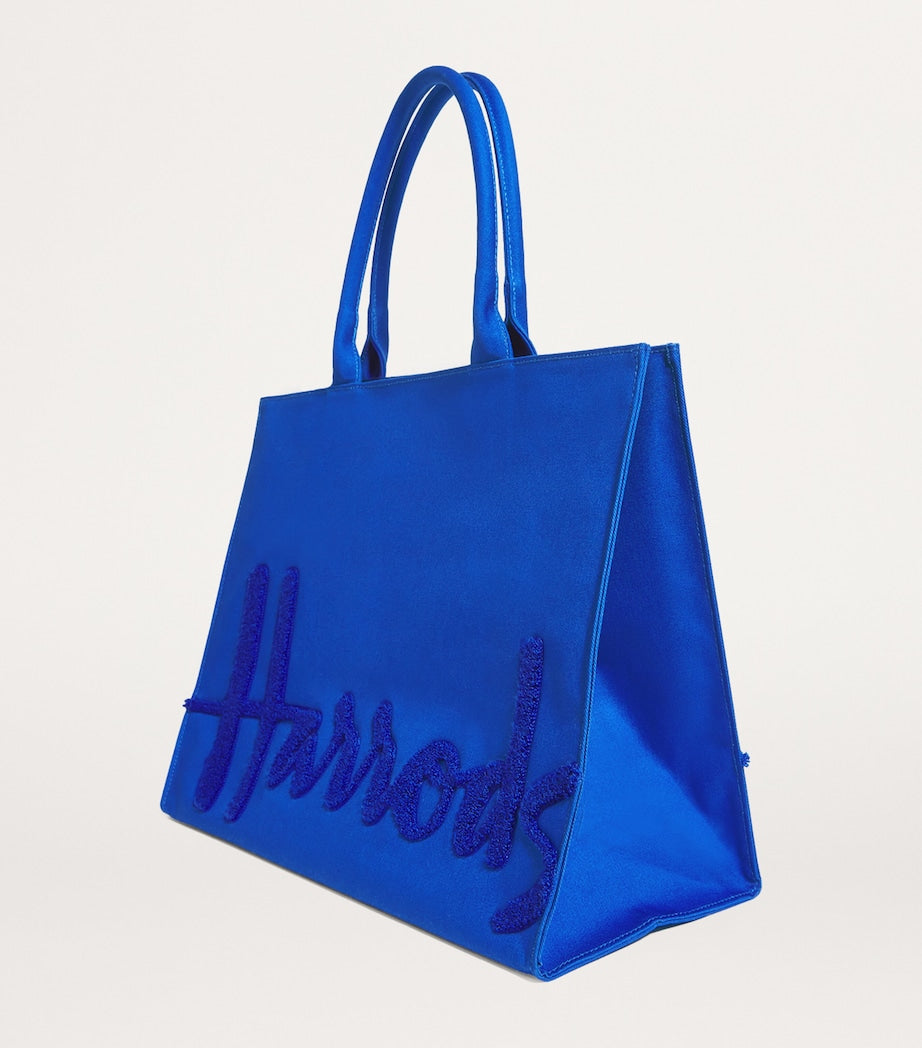 Blue Large Cotton Logo Tote Bag