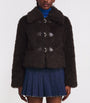 Maje Brown Faux Shearling Bomber Jacket