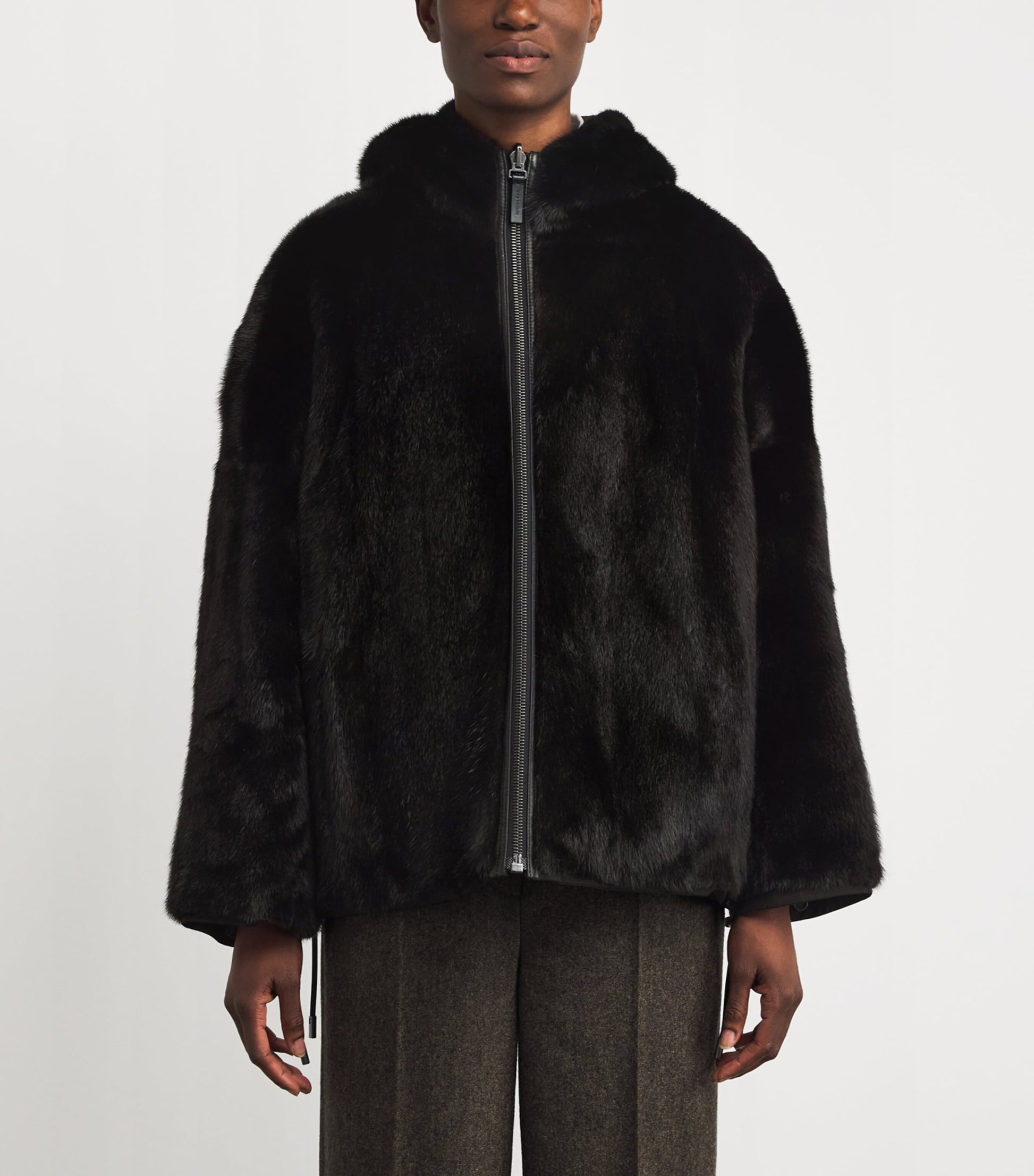 Black Mink Technical Parka Jacket (64cm)