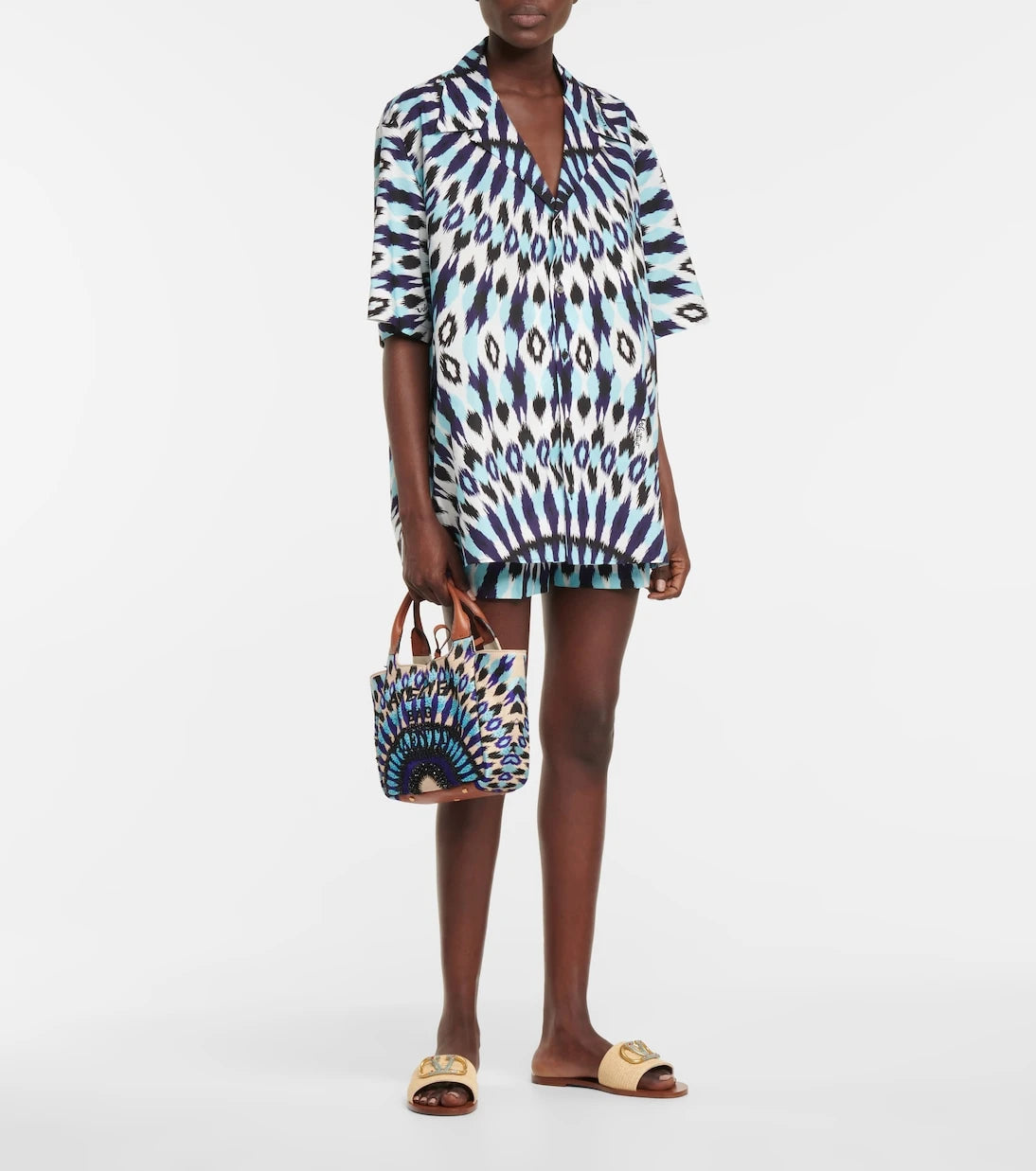 Valentino - Printed cotton shorts