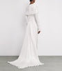 Marmar Halim Ivory Pleated High-Neck Gown