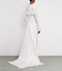 Marmar Halim Ivory Pleated High-Neck Gown