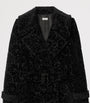 Burberry Black Silk-Blend Velvet Tailored Coat