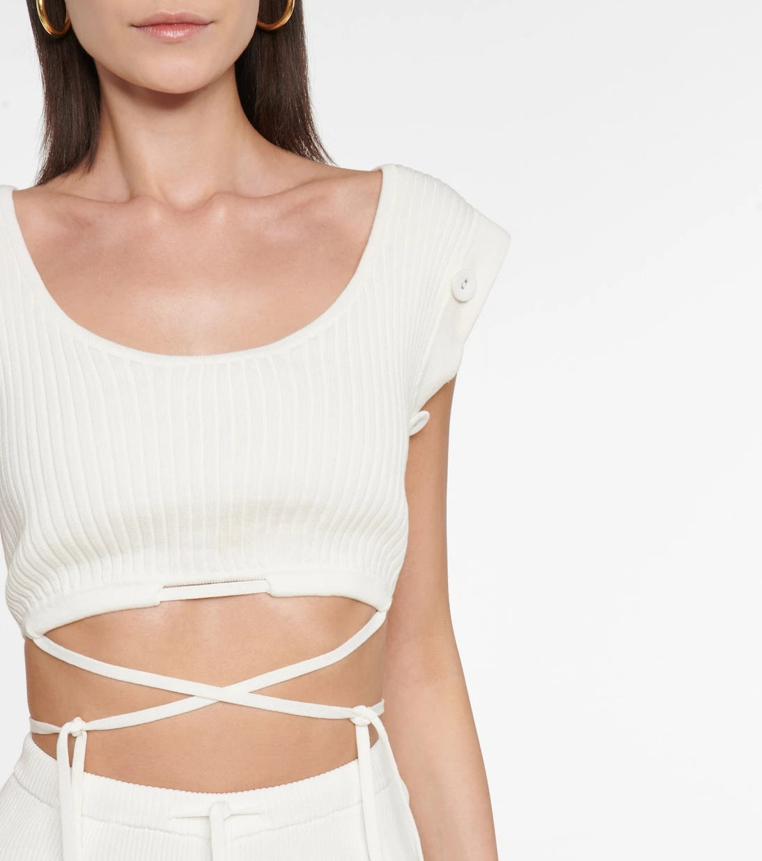 Christopher Esber - Ribbed-knit crop top