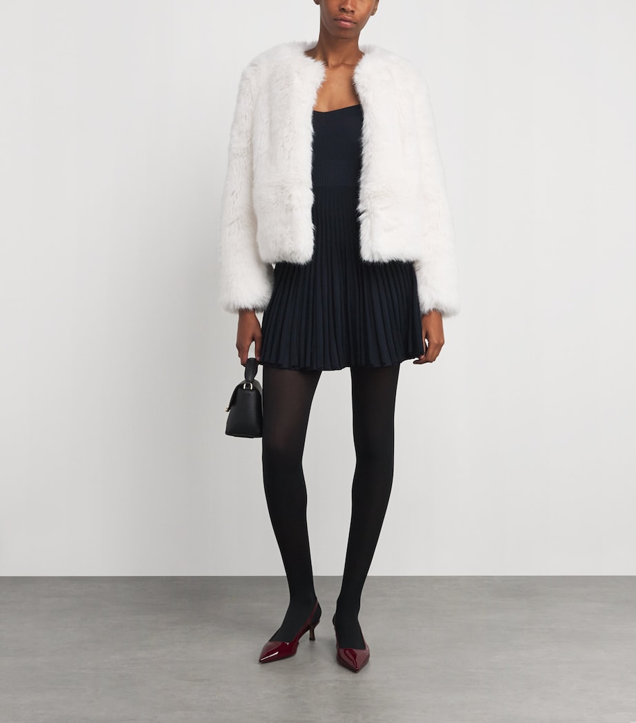 Sandro Paris Blue Rib-Knit Mini Dress