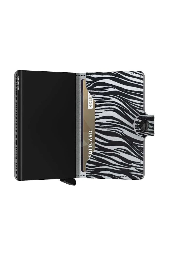 Кожен портфейл Secrid Miniwallet Zebra Light Grey