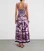 Dolce & Gabbana Multi Cotton Majolica Print Pleated Maxi Dress