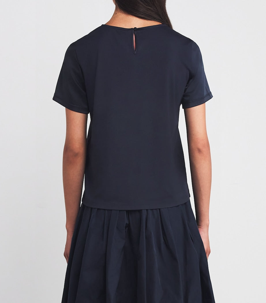 Weekend Max Mara Blue Satin-Front T-Shirt