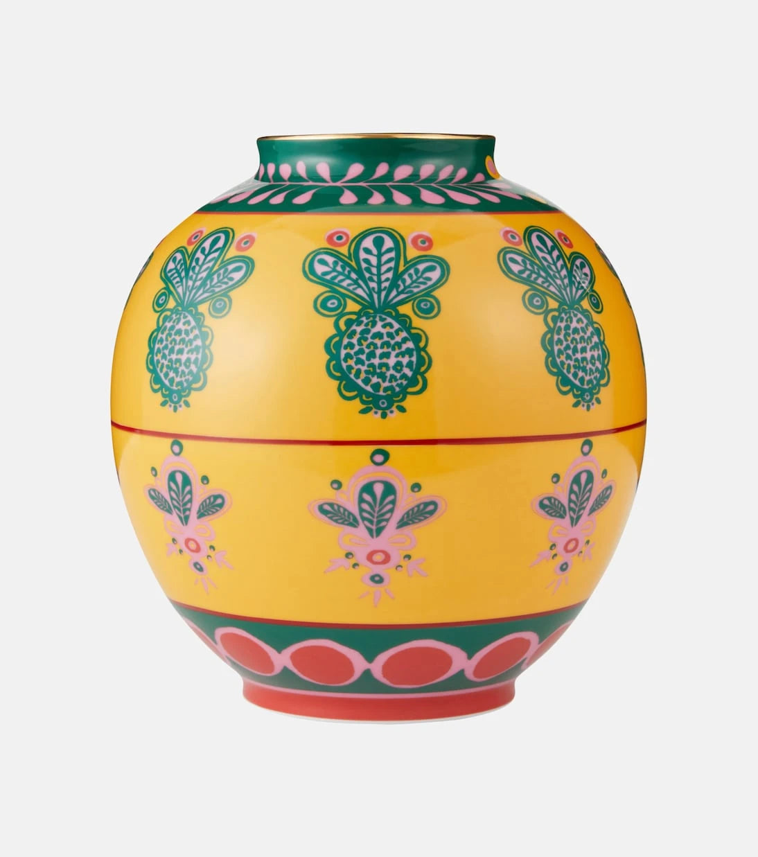 La DoubleJ - Pineapple Giallo Medium porcelain vase