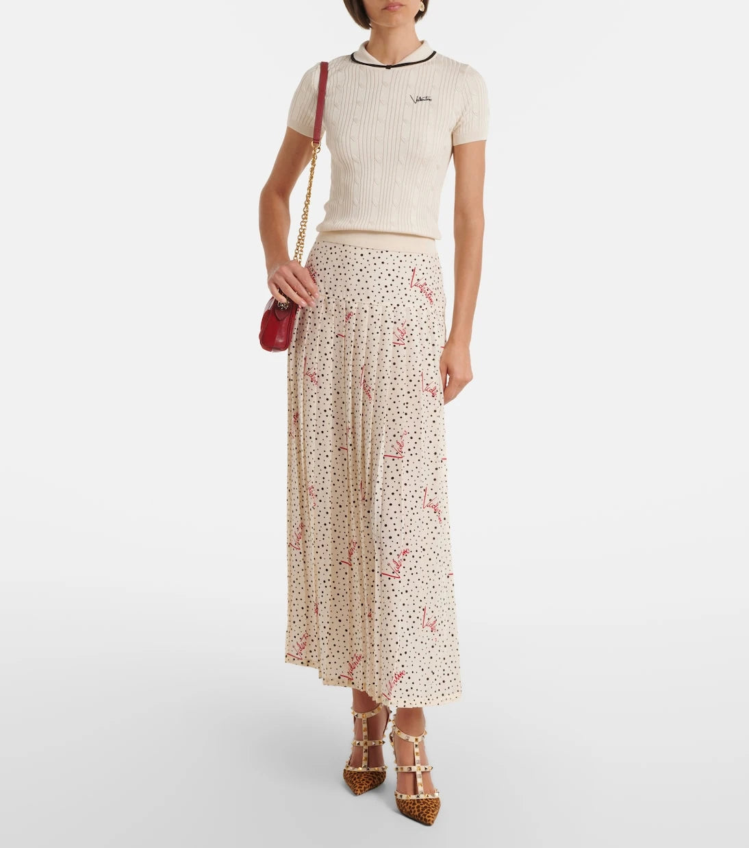 Valentino - Logo cotton-blend top