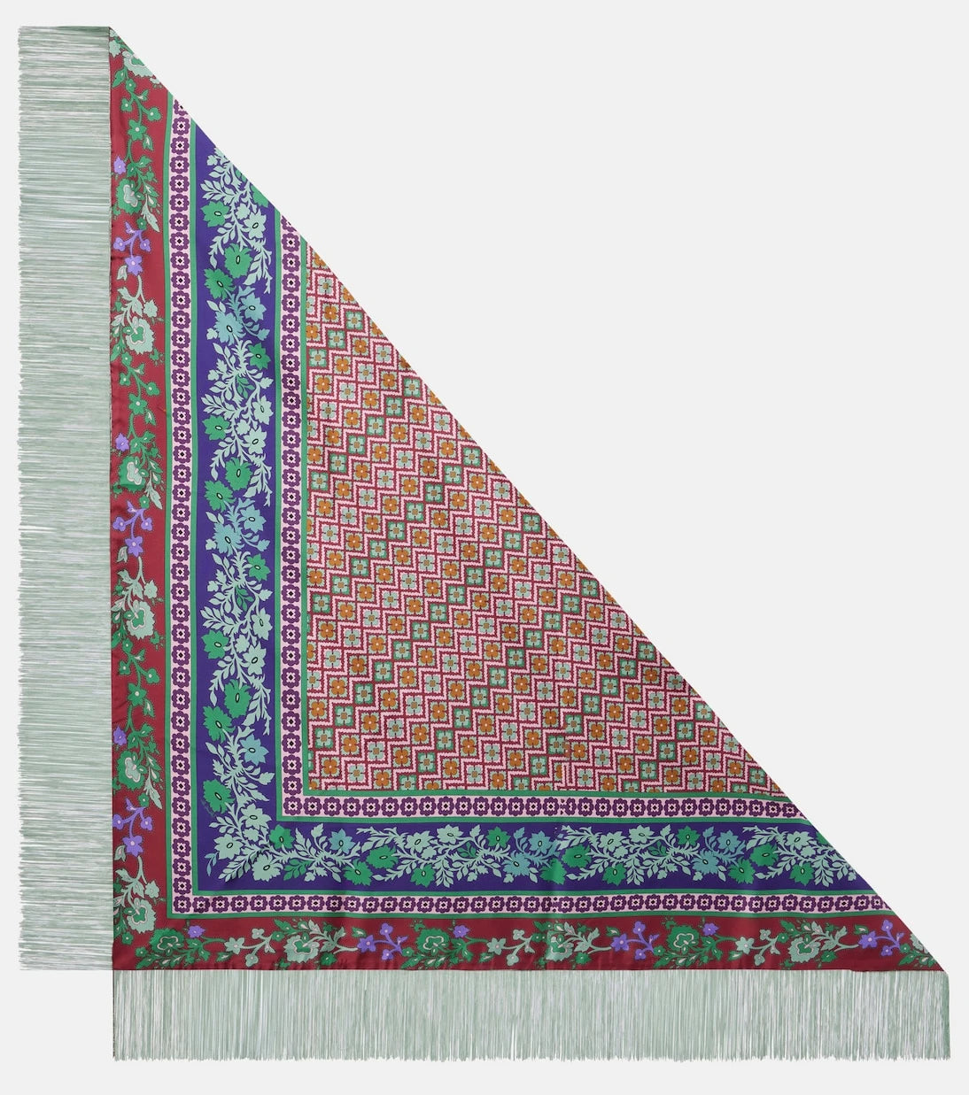 La DoubleJ - Fringed printed silk twill scarf