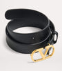 Valentino Garavani Black Leather VLogo Signature Belt
