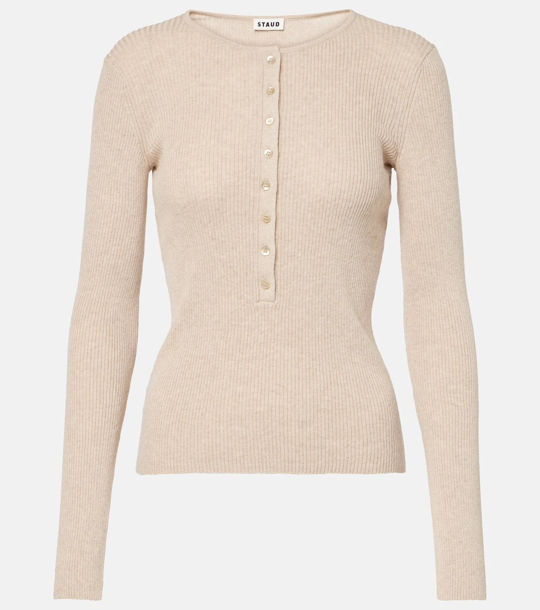 Staud - Macaw cotton and cashmere Henley shirt