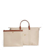 Harrods Neutral Nylon Overnight Tote Bag