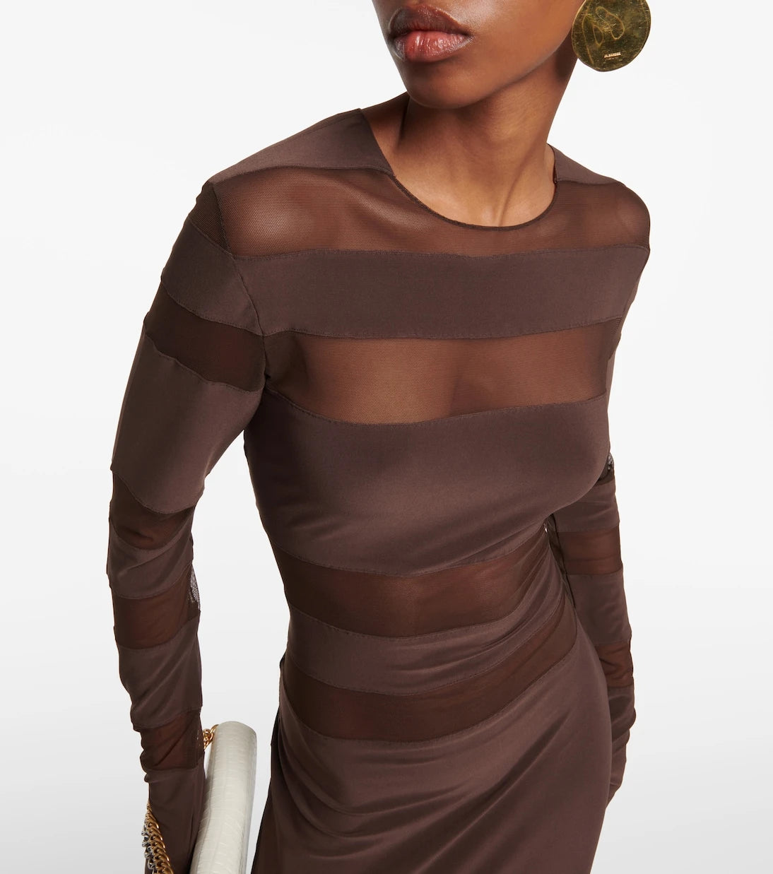 Norma Kamali - Mesh-panelled gown