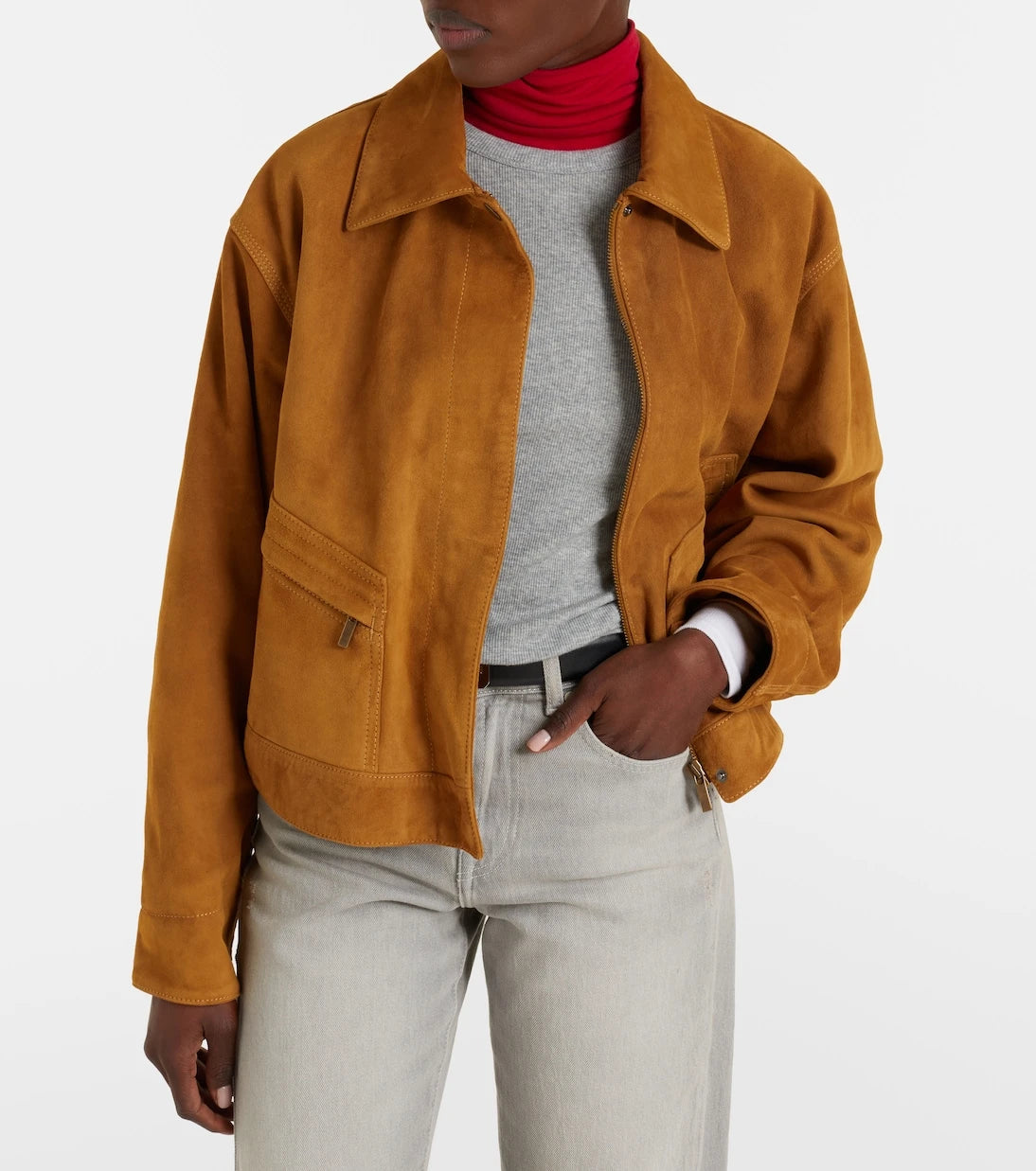 7 For All Mankind - Cropped suede jacket