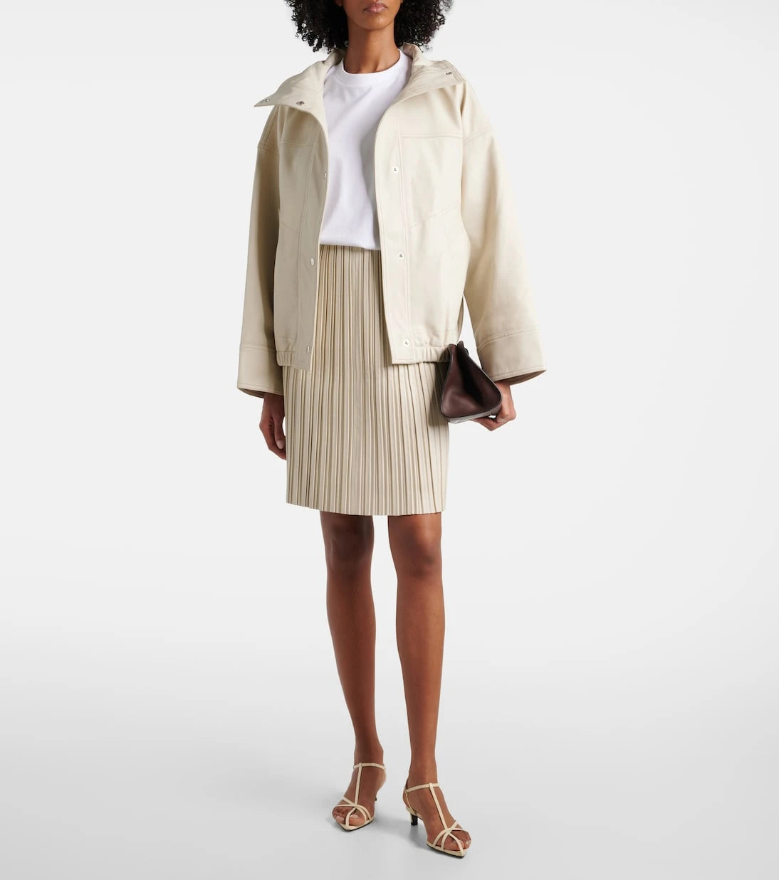 Róhe - Plissé leather midi skirt