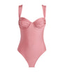 Faithfull the Brand Pink Ruched Arlo Swimsuit