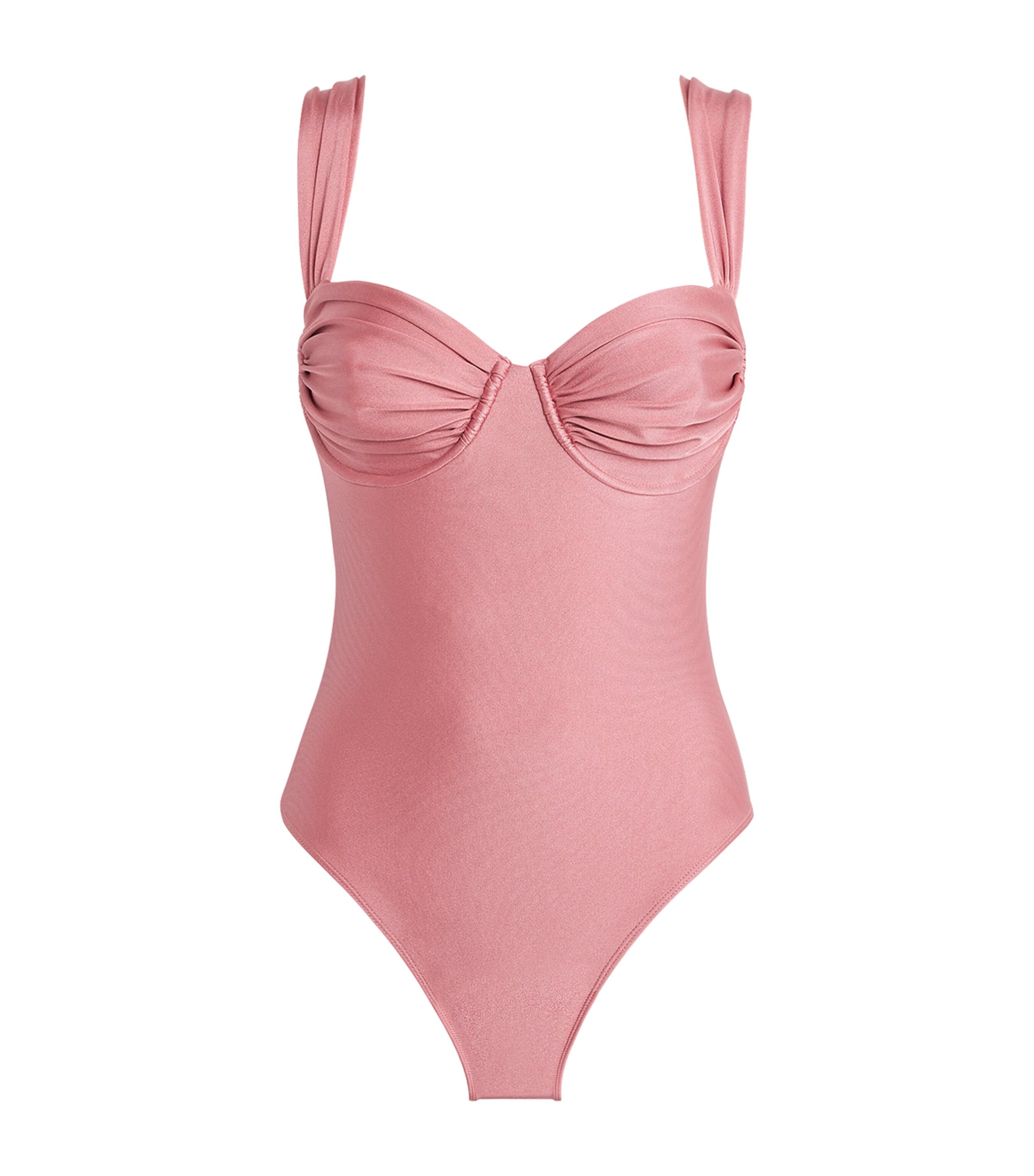 Faithfull the Brand Pink Ruched Arlo Swimsuit
