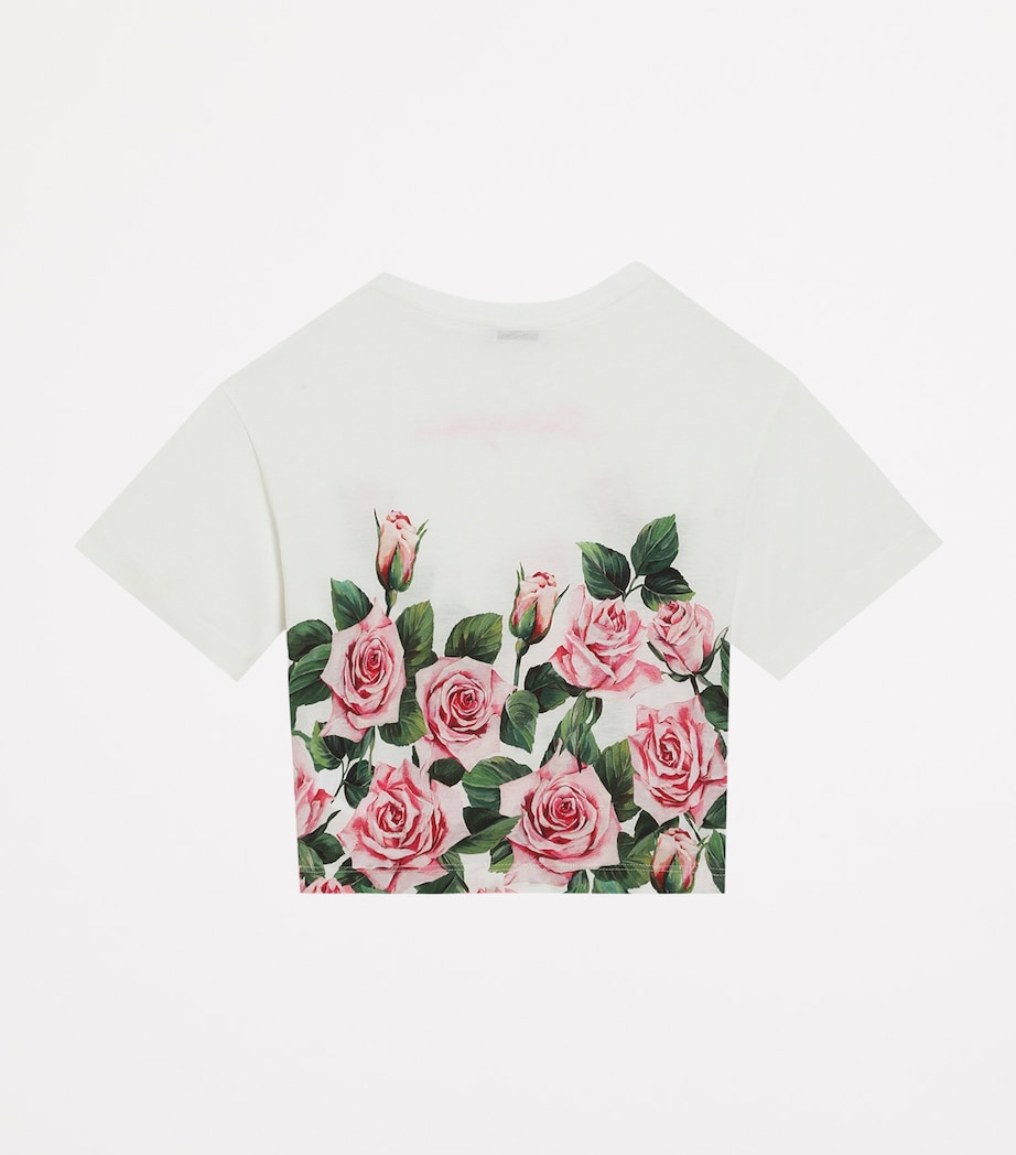 Dolce & Gabbana Kids Cotton Logo Rose T-Shirt (8-12+ Years)