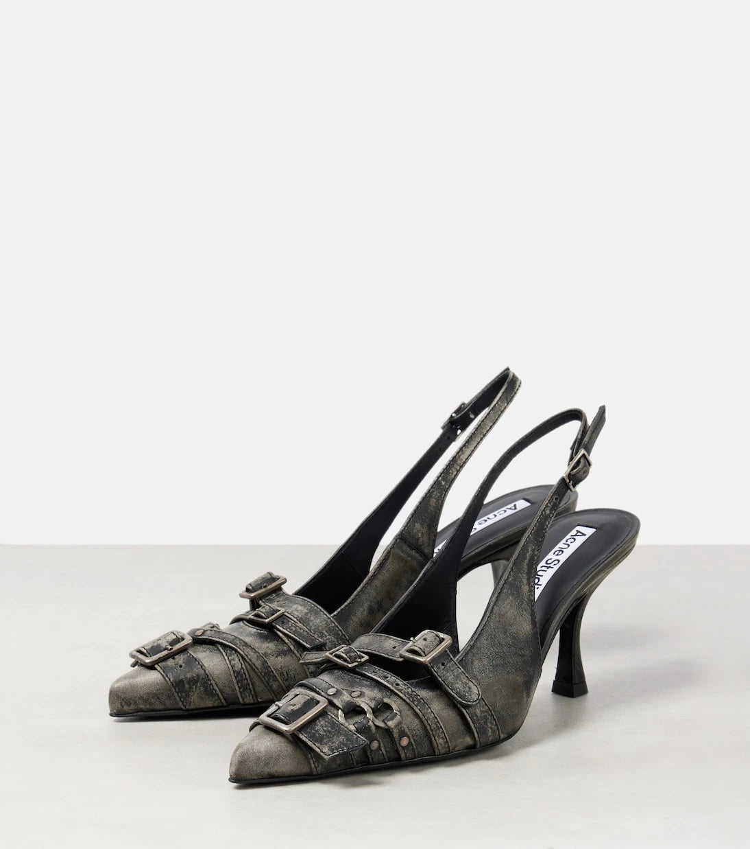 Acne Studios - Buckle-detail leather slingback pumps