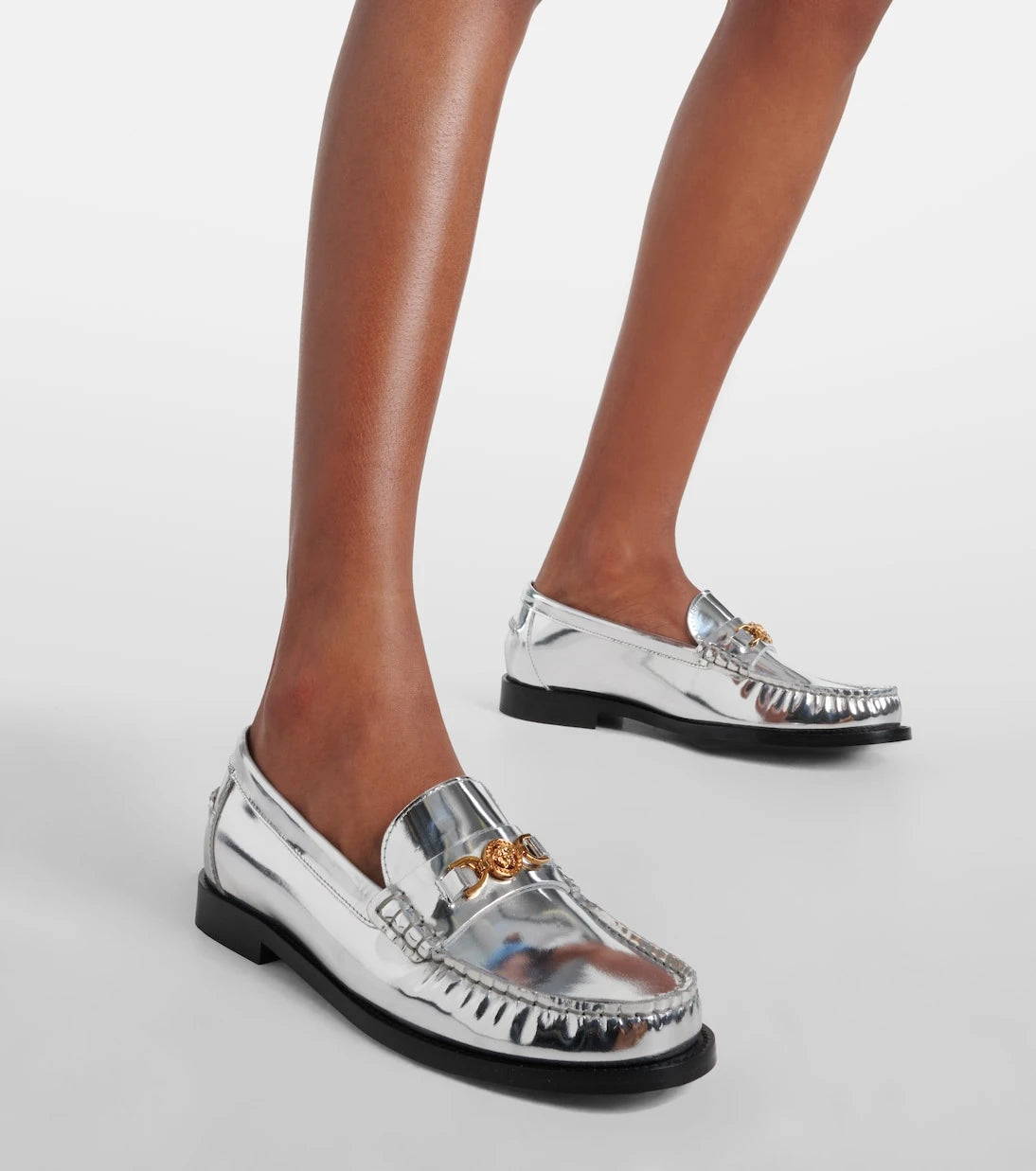 Versace - Medusa '95 metallic leather loafers