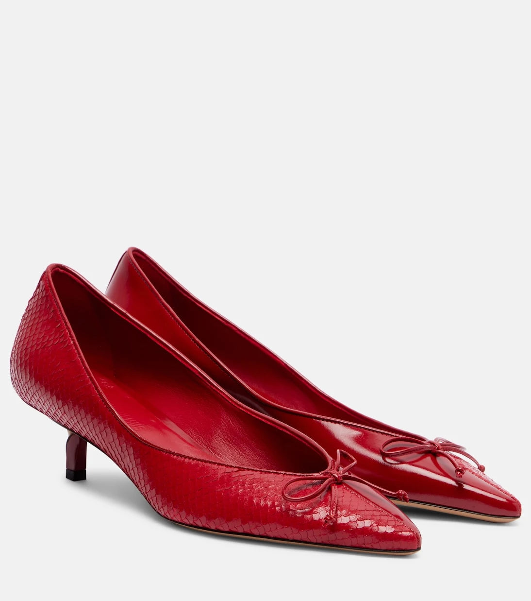 Jacquemus - Tourni snake-effect leather pumps