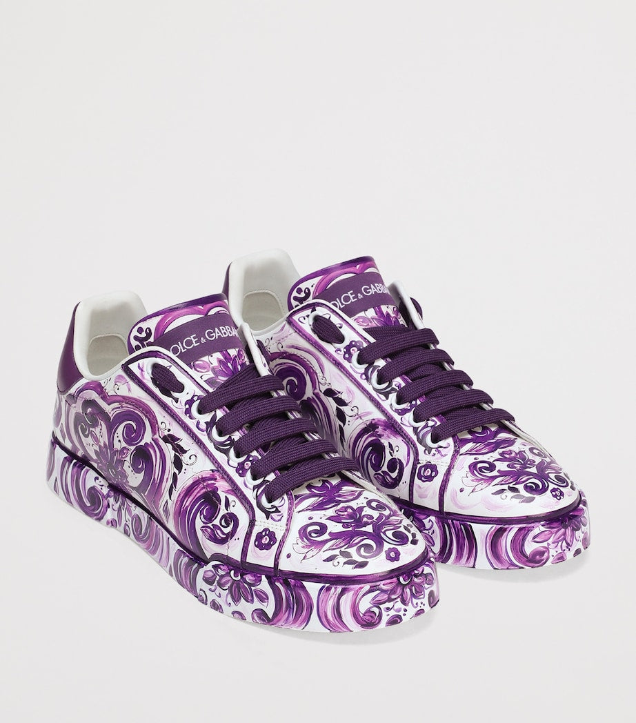 Dolce & Gabbana Multi Leather Majolica Portofino Sneakers