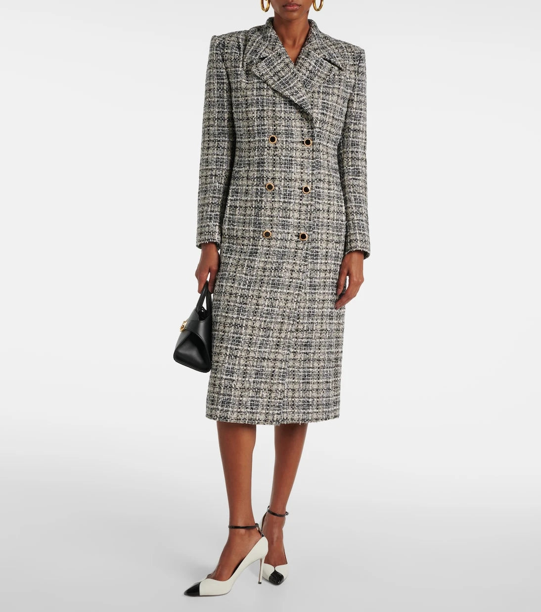 Alessandra Rich - معطف من نسيج التويد Lurex®