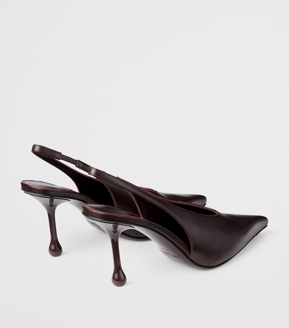 Jimmy Choo Burgundy Isa 80 Leather Slingback Pumps