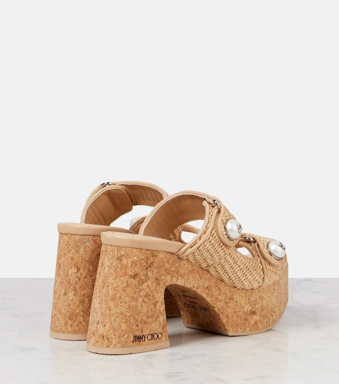 Jimmy Choo - Fayence 95 platform mules