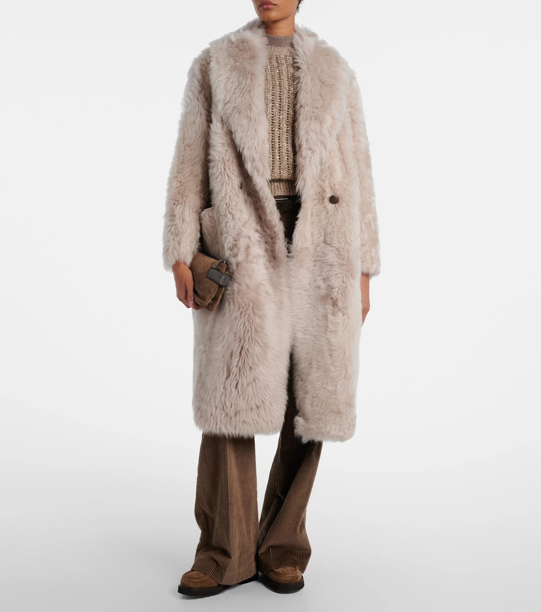 Brunello Cucinelli - Double-breasted shearling coat