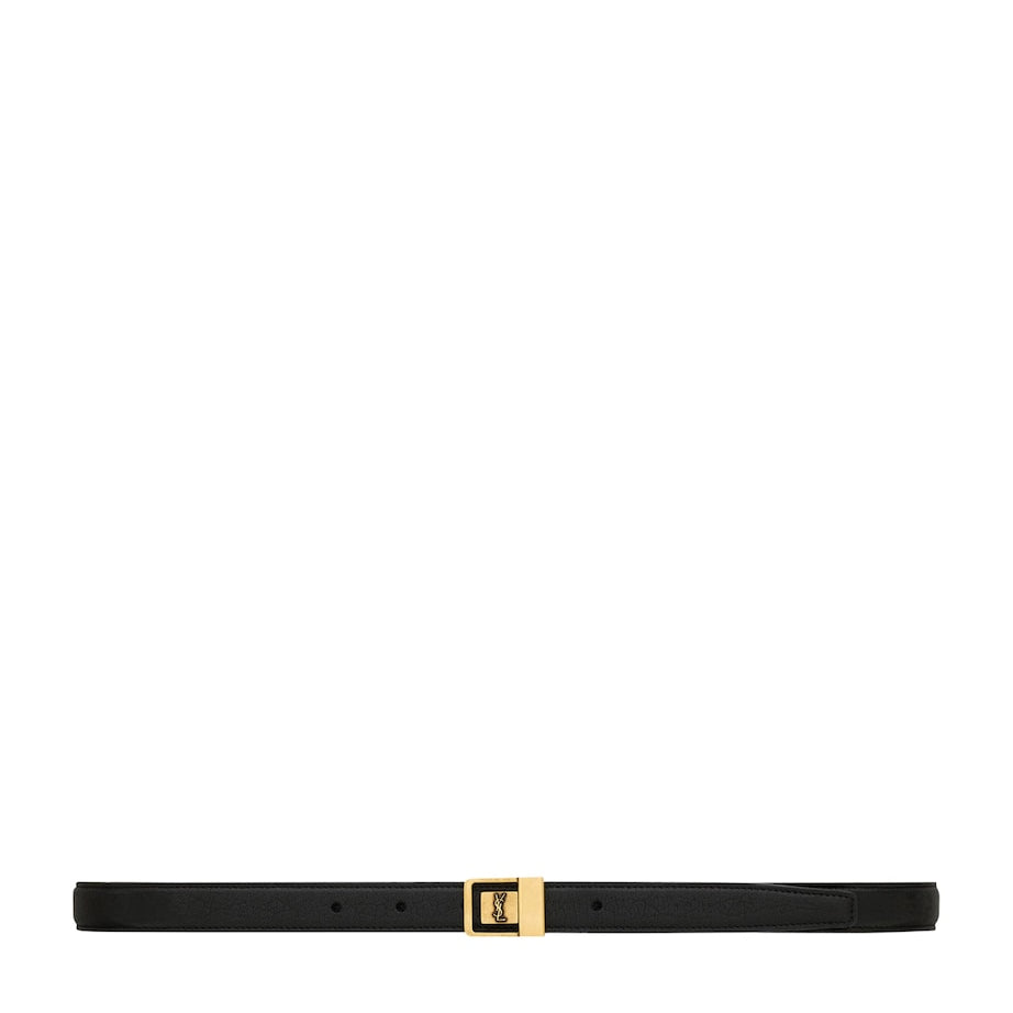 Black Leather Logo Belt