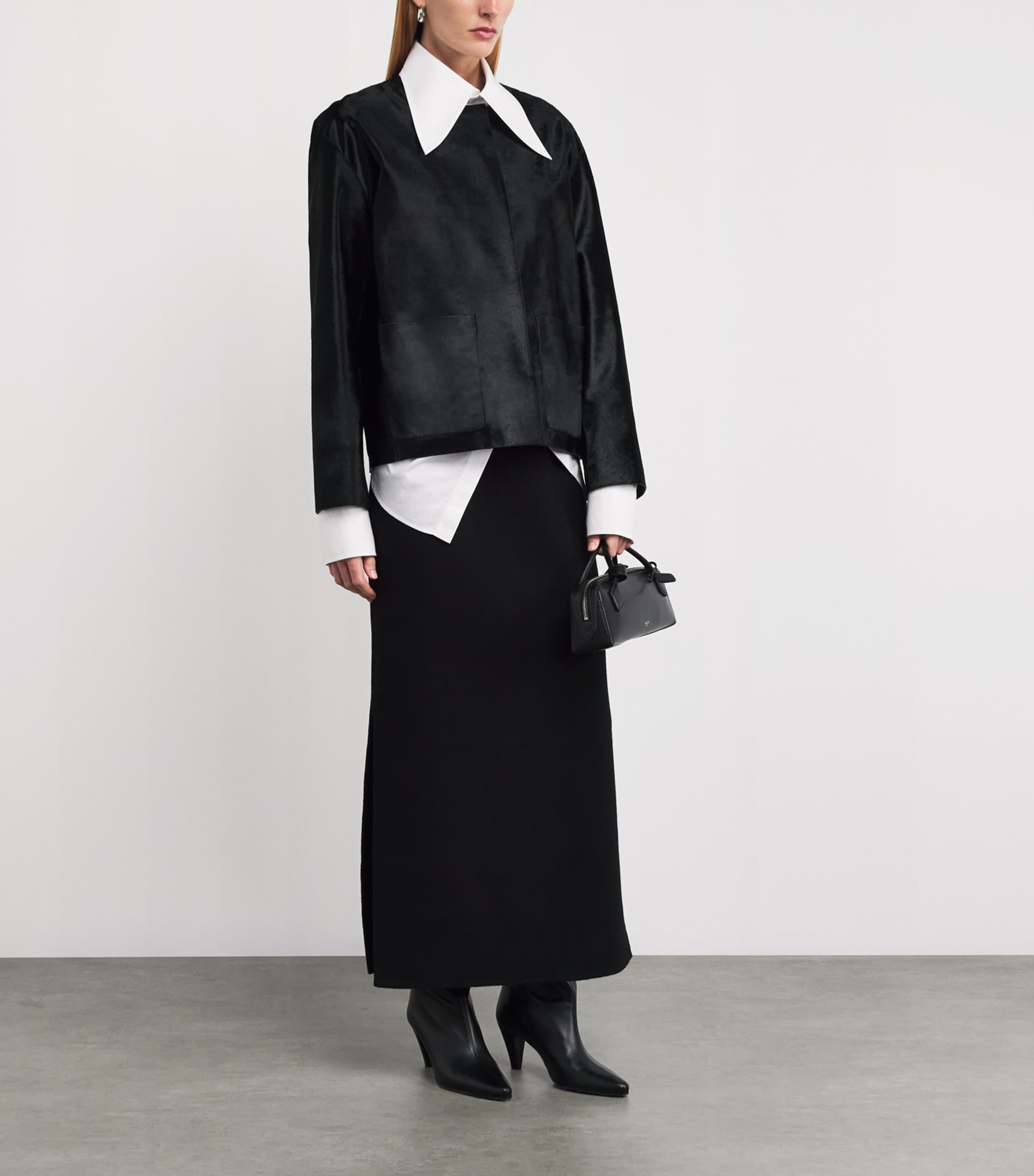 Lafayette 148 Black Cowhide Leather Jacket