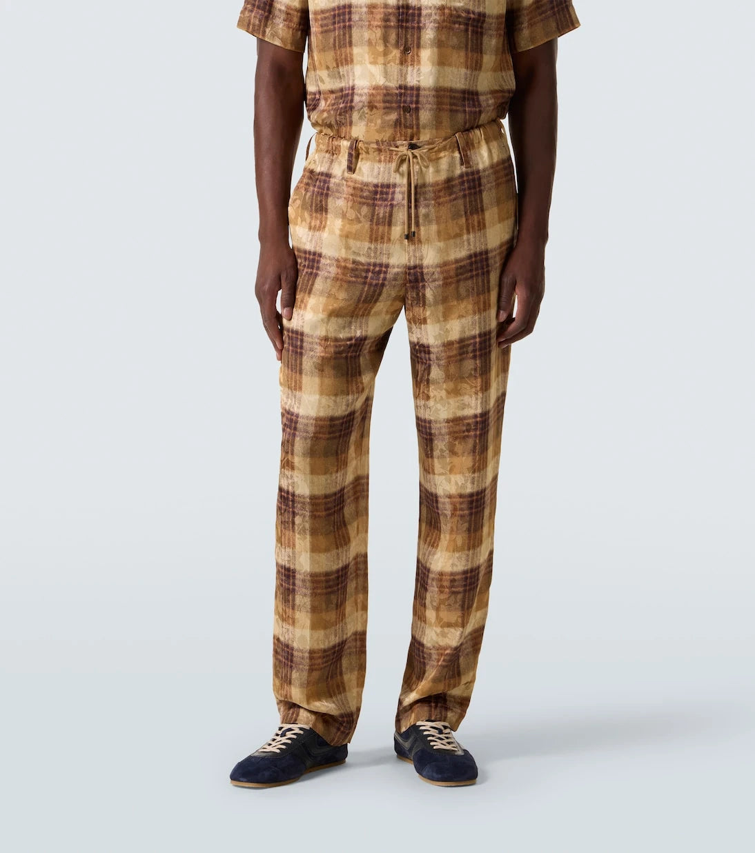 Dries Van Noten - Checked jacquard straight pants