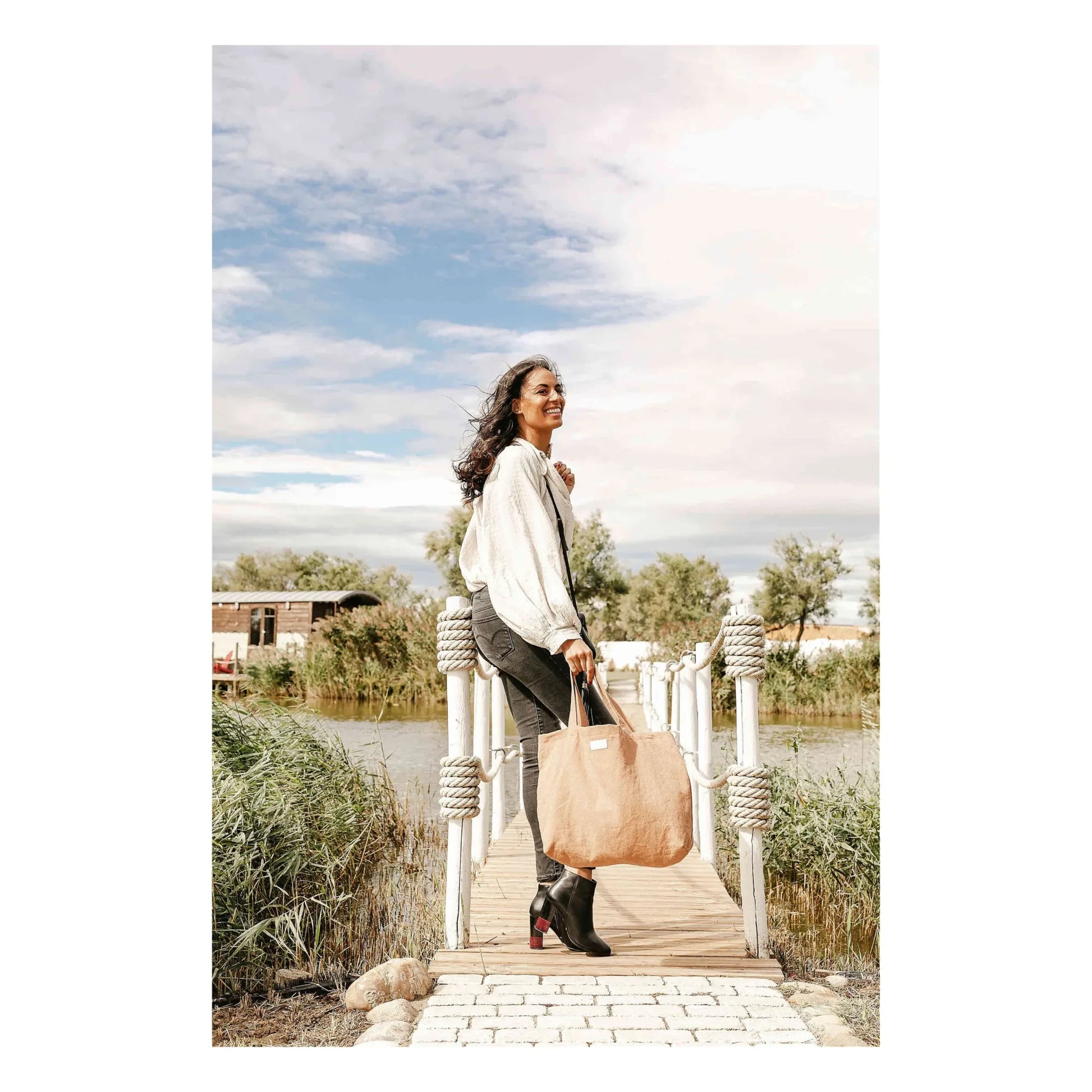 Adorna - Emma Linen tote bag | Terracotta
