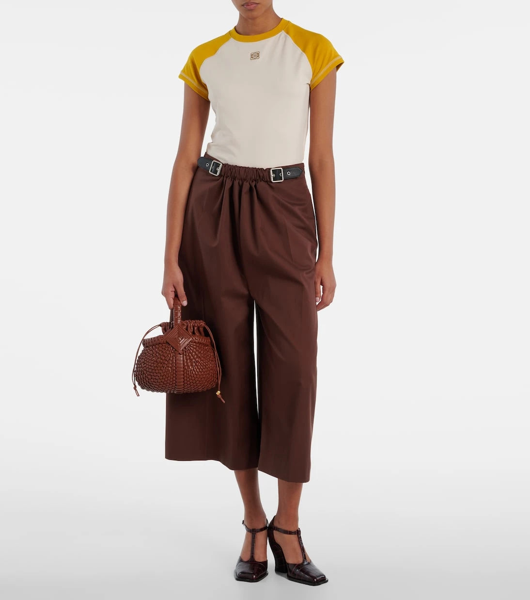 Loewe - Diamond Round Mini leather basket bag
